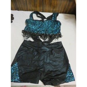 LEAPIN LEOTARDS  1 PIECE THAT LOOKS LIKE A 2 PIECE DANCE OR GYMNASTICS COSTUME